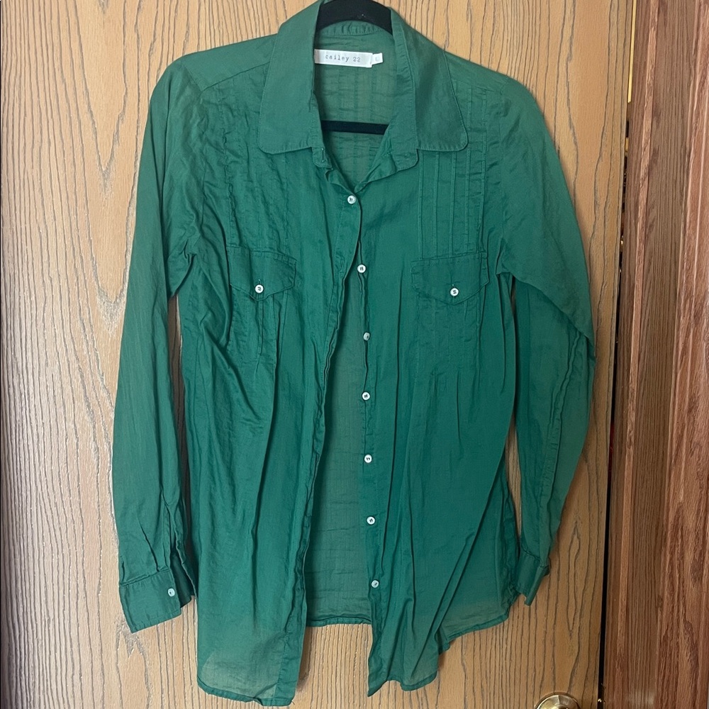 Green Button-Up Shirt